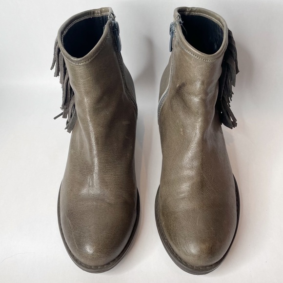 Eric Michael Gray Leather Fringed Side Zip Bootie Size EU 36 - Picture 5 of 10